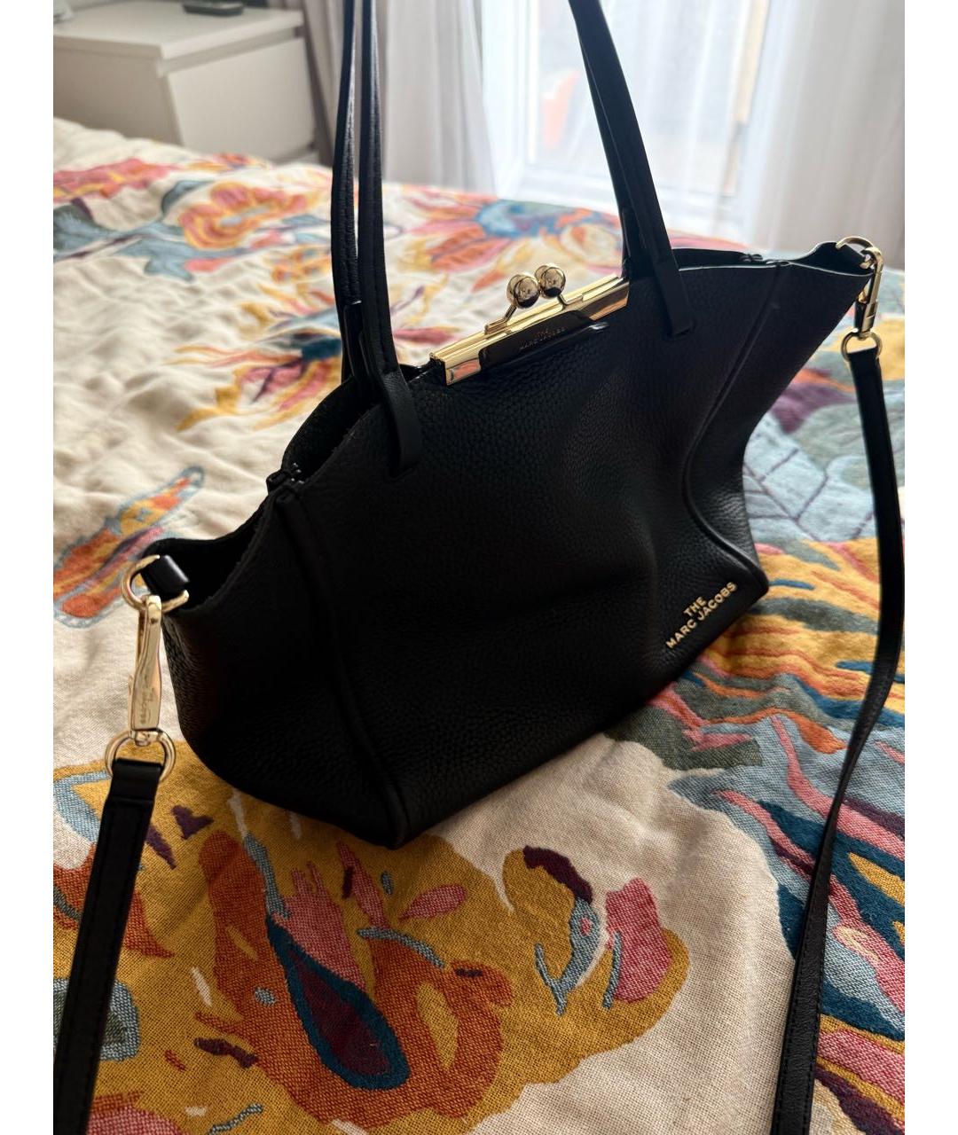 MARC JACOBS Черная кожаная сумка с короткими ручками, фото 2