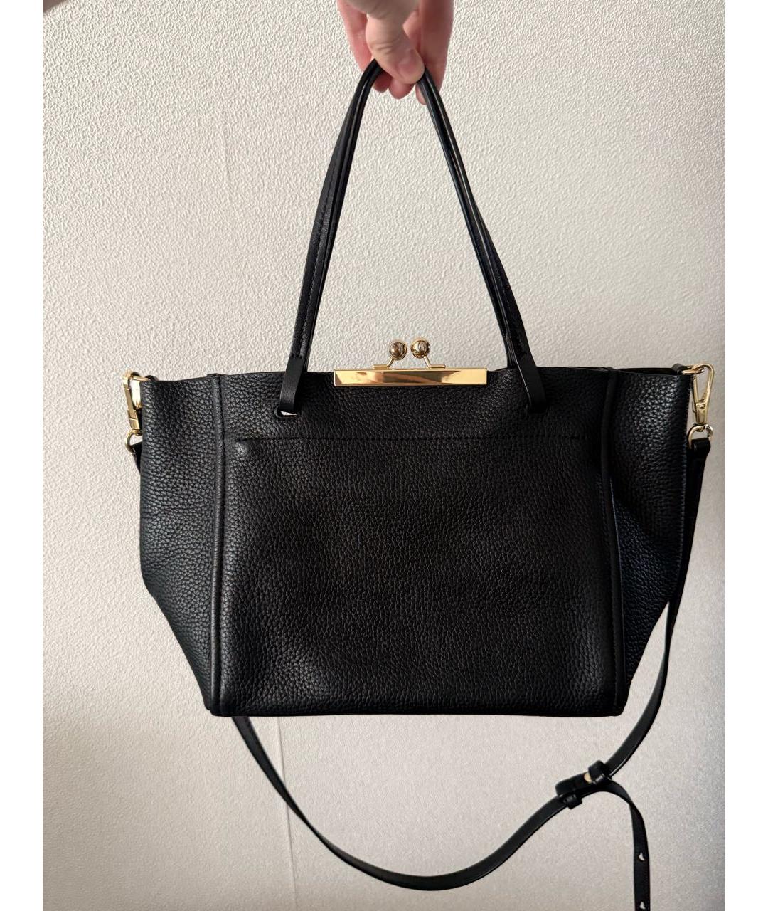MARC JACOBS Черная кожаная сумка с короткими ручками, фото 3