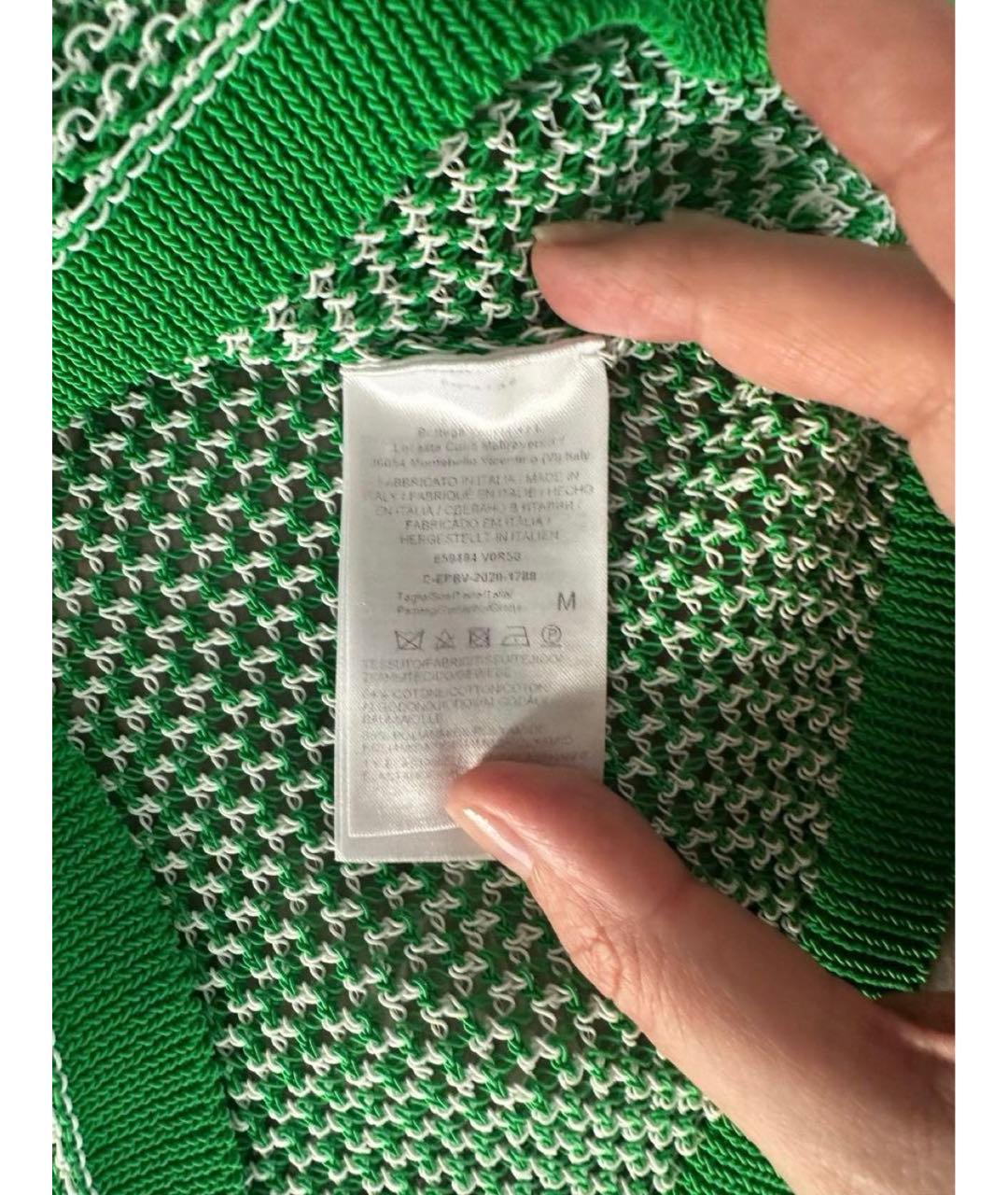 BOTTEGA VENETA Зеленая хлопковая футболка, фото 4