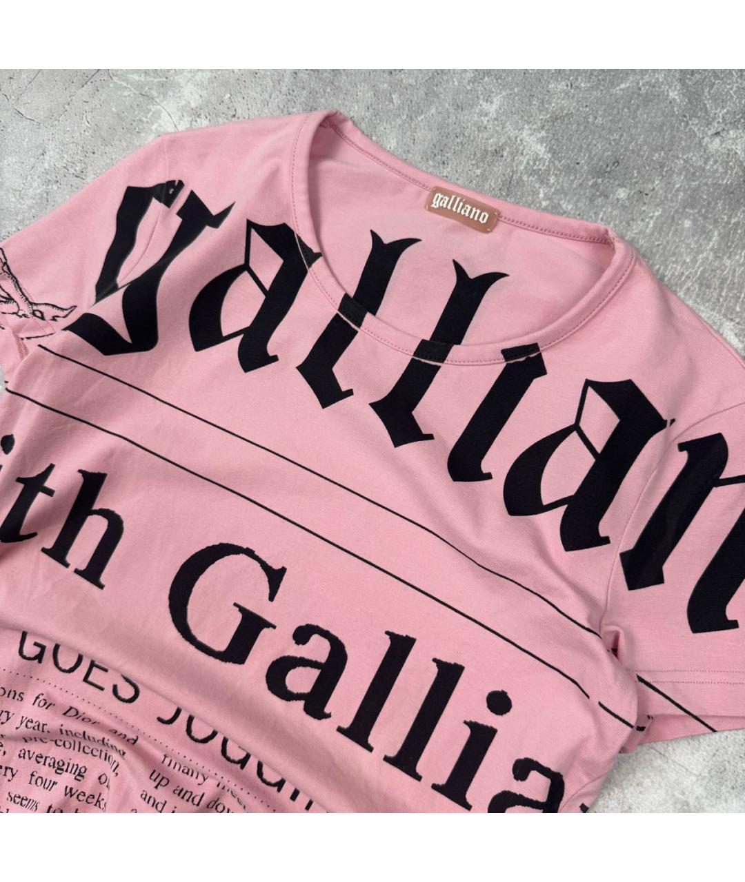 JOHN GALLIANO Розовая футболка, фото 2