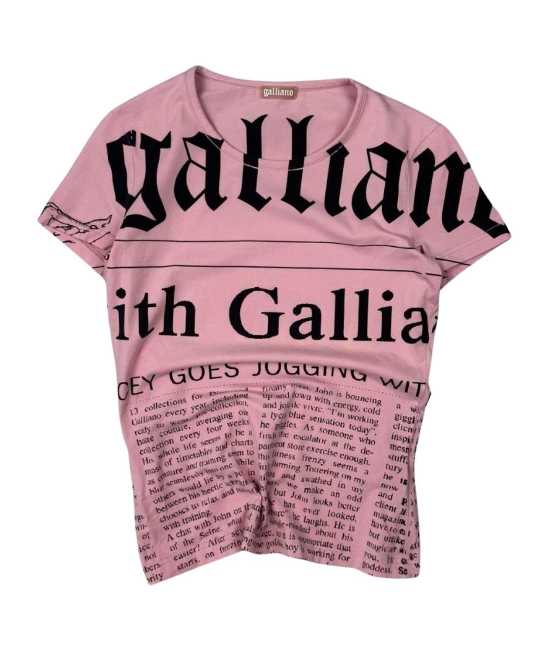 JOHN GALLIANO Розовая футболка, фото 1
