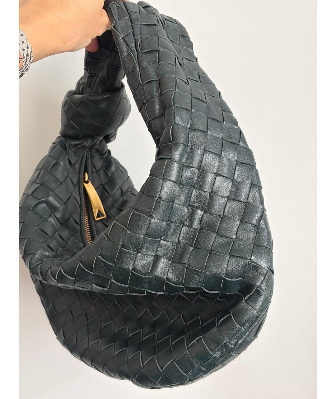 BOTTEGA VENETA Зеленая кожаная сумка с короткими ручками, фото 2
