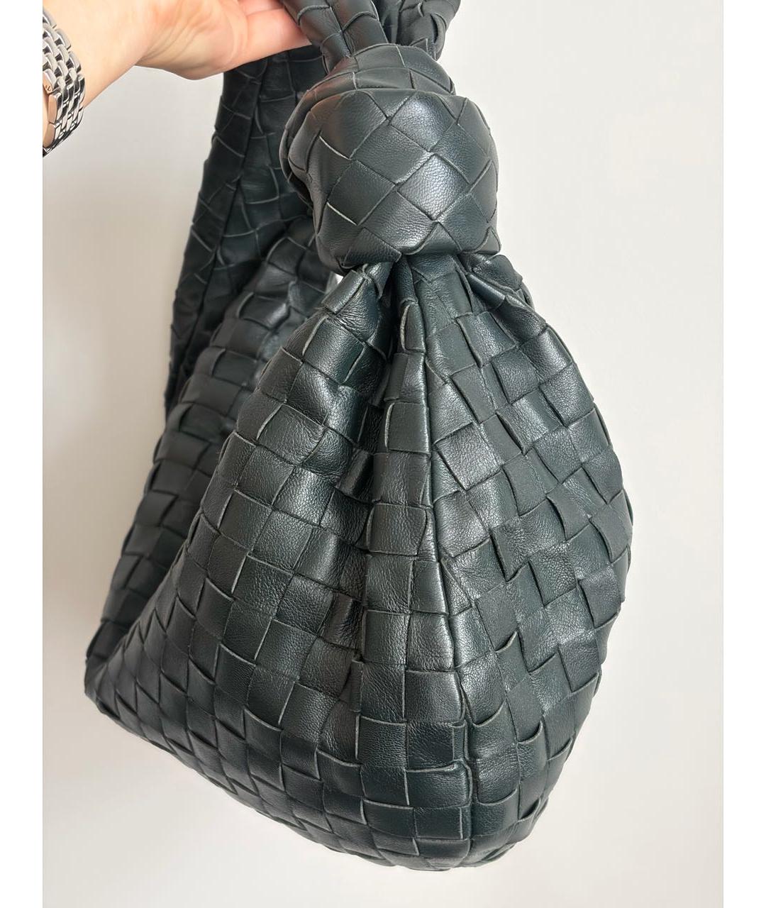 BOTTEGA VENETA Зеленая кожаная сумка с короткими ручками, фото 3