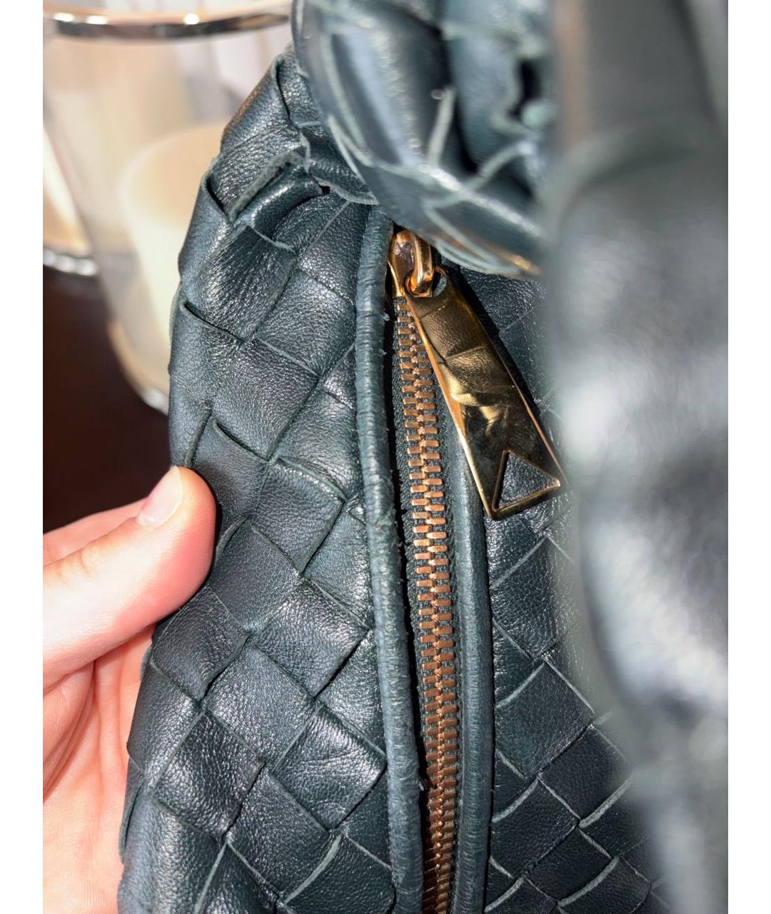 BOTTEGA VENETA Зеленая кожаная сумка с короткими ручками, фото 5