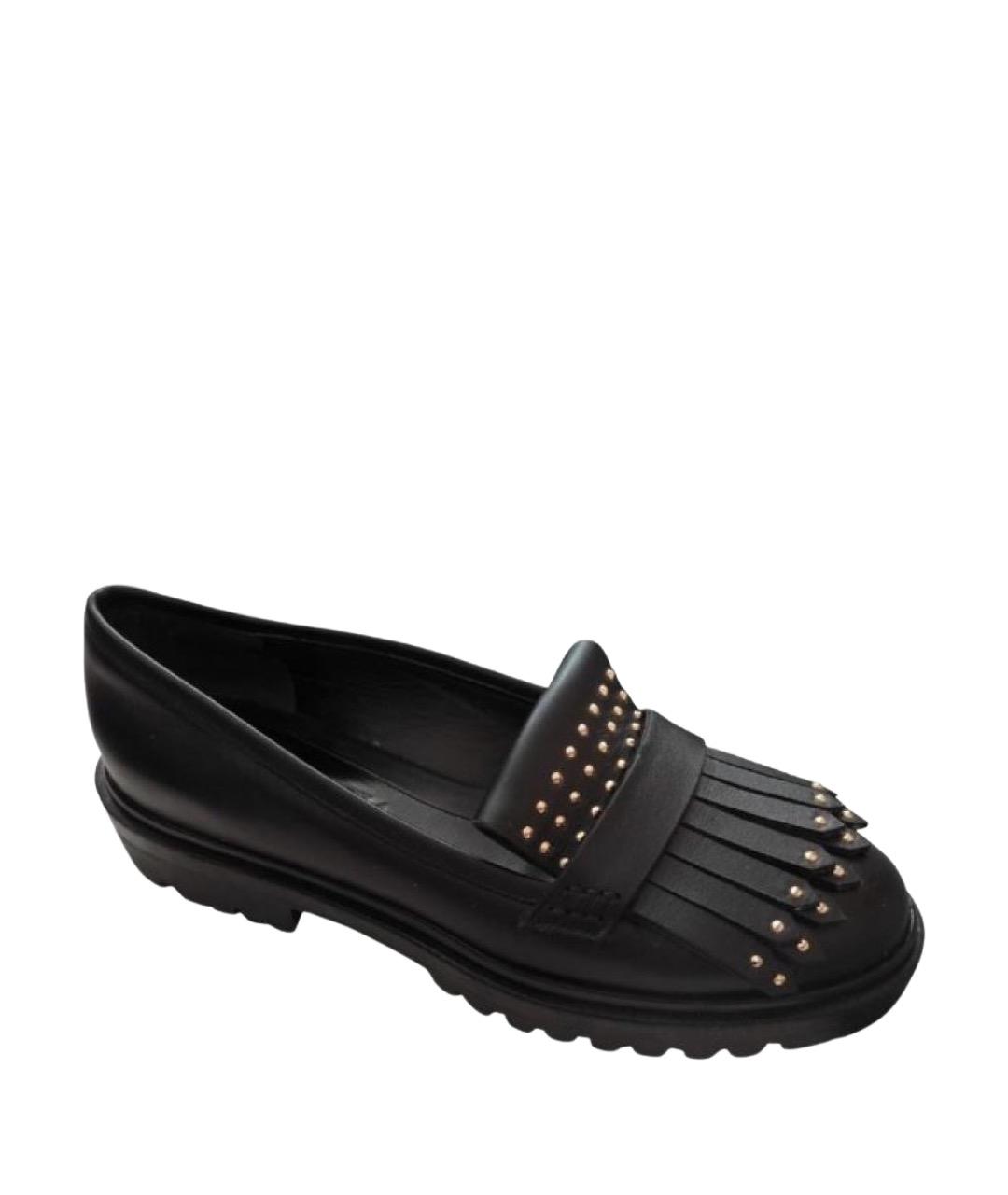 ALEXANDER MCQUEEN Черные кожаные лоферы, фото 1