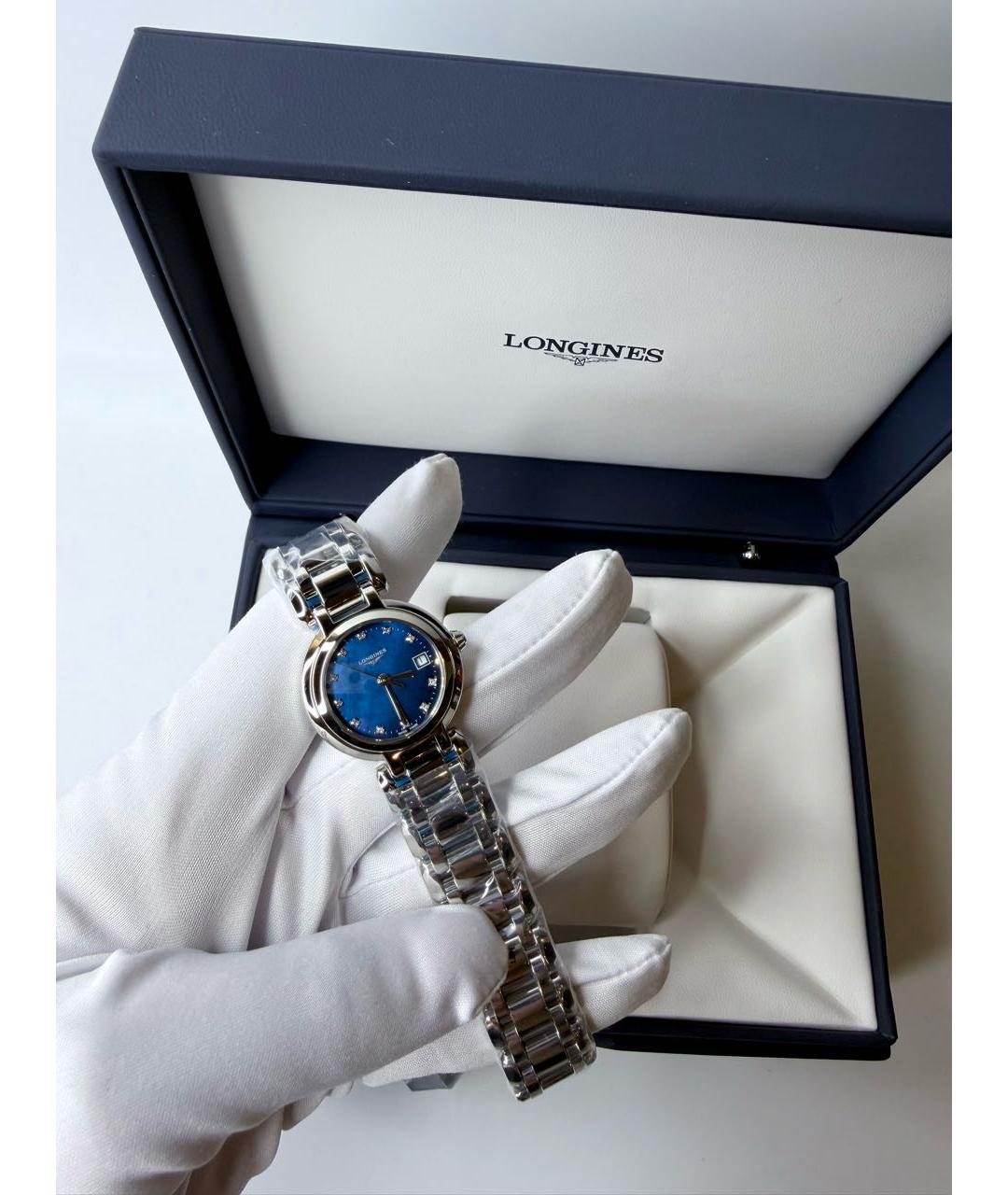 LONGINES Синие металлические часы, фото 5
