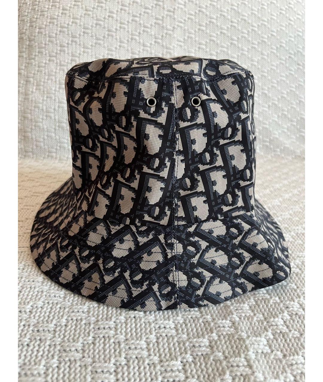 CHRISTIAN DIOR Темно-синяя хлопковая панама, фото 2