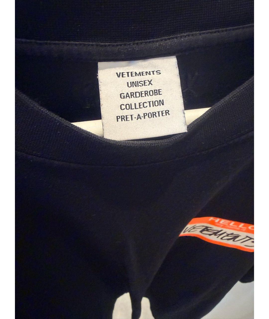 VETEMENTS Черная футболка, фото 3