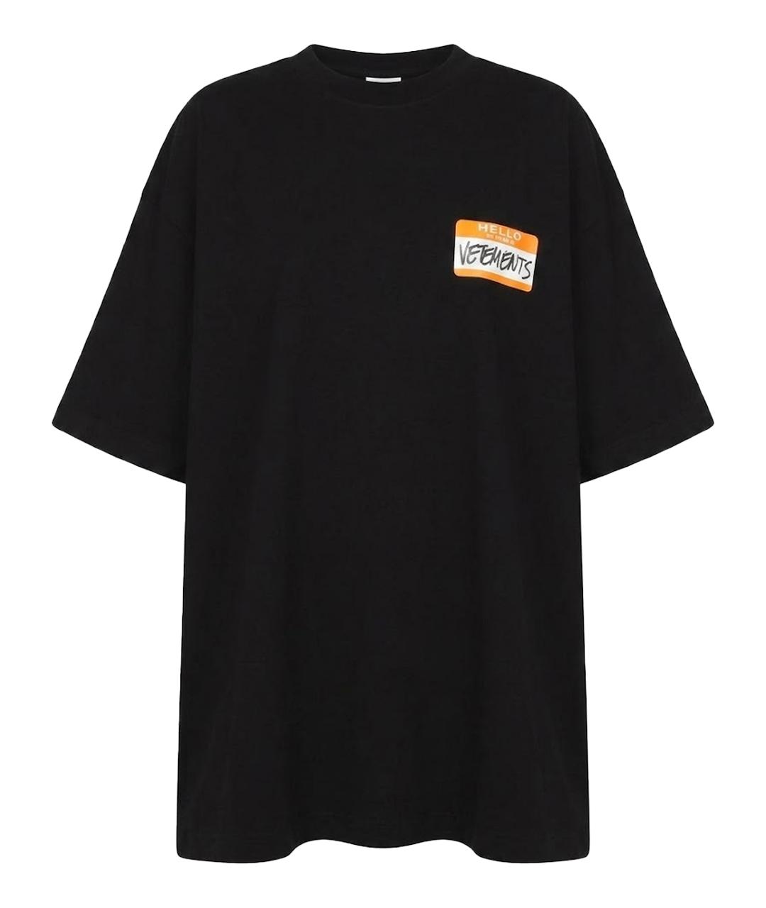 VETEMENTS Черная футболка, фото 1