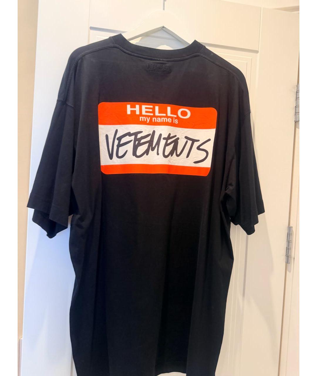 VETEMENTS Черная футболка, фото 4