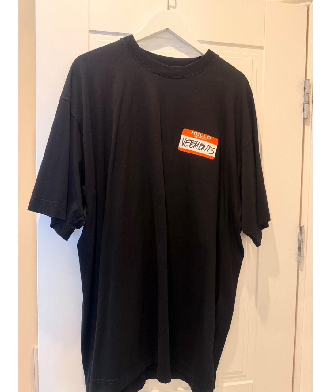 VETEMENTS Черная футболка, фото 2
