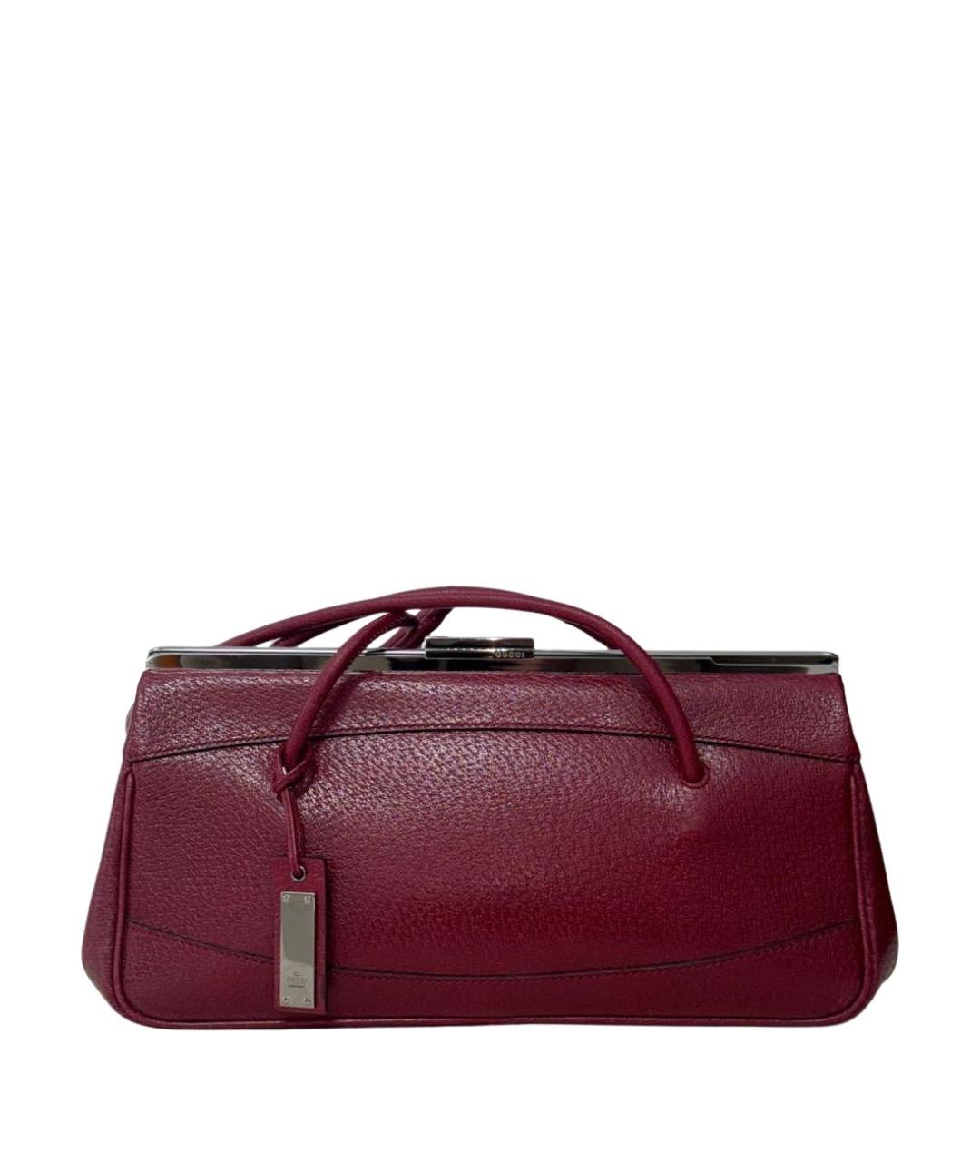 GUCCI Бордовая кожаная сумка через плечо, фото 1