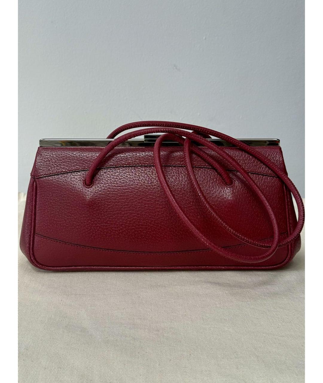 GUCCI Бордовая кожаная сумка через плечо, фото 3