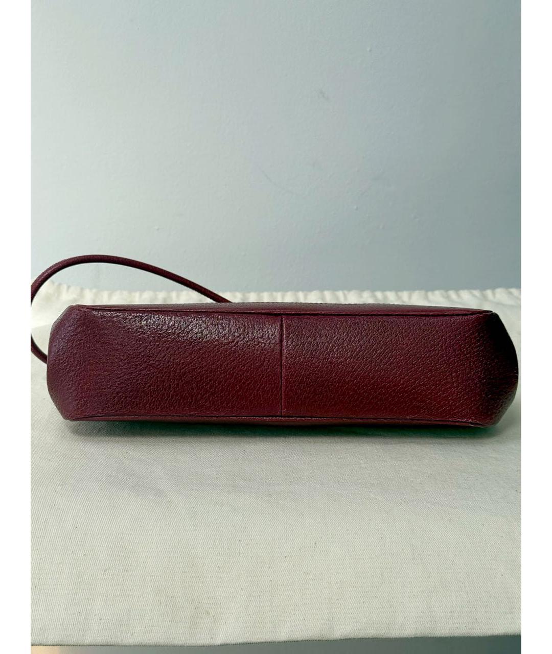 GUCCI Бордовая кожаная сумка через плечо, фото 4