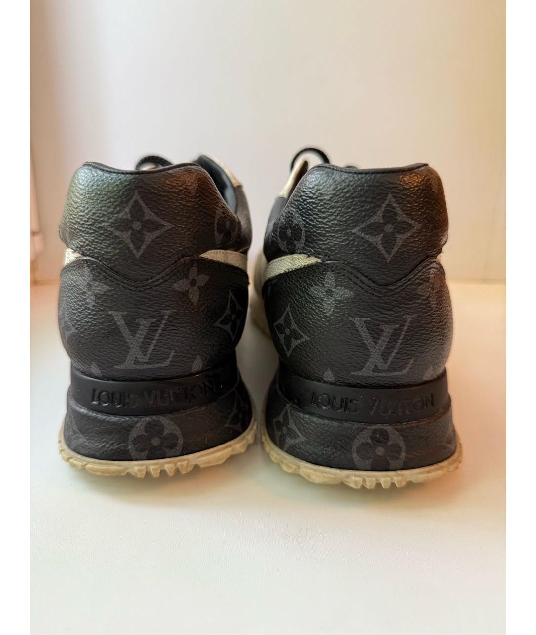 LOUIS VUITTON Антрацитовые кожаные низкие кроссовки / кеды, фото 4