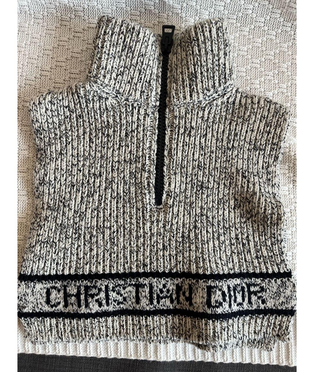 CHRISTIAN DIOR Серый шерстяной воротник, фото 4