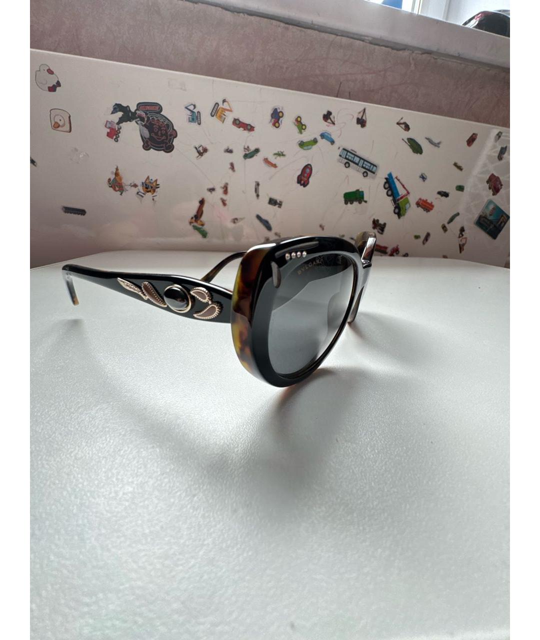 BVLGARI Черные пластиковые солнцезащитные очки, фото 3