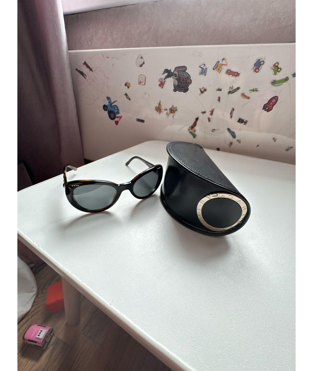 BVLGARI Черные пластиковые солнцезащитные очки, фото 4