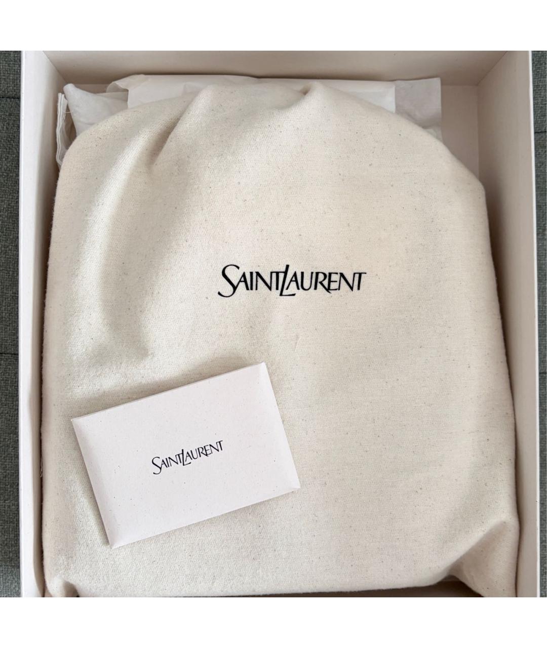 SAINT LAURENT Черная кожаная сумка с короткими ручками, фото 5