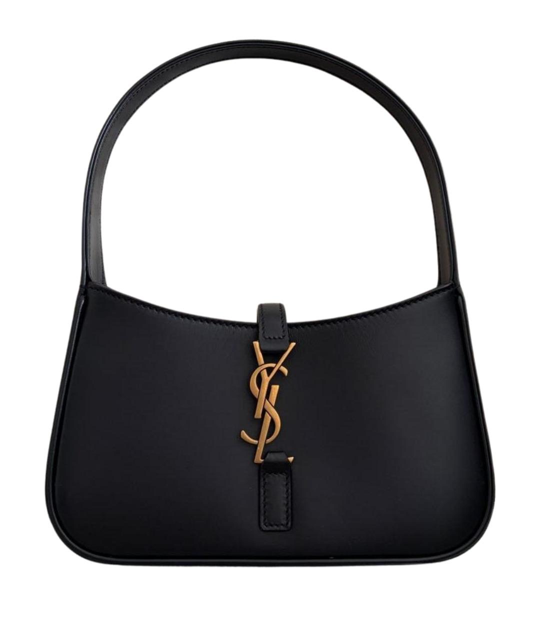 SAINT LAURENT Черная кожаная сумка с короткими ручками, фото 1