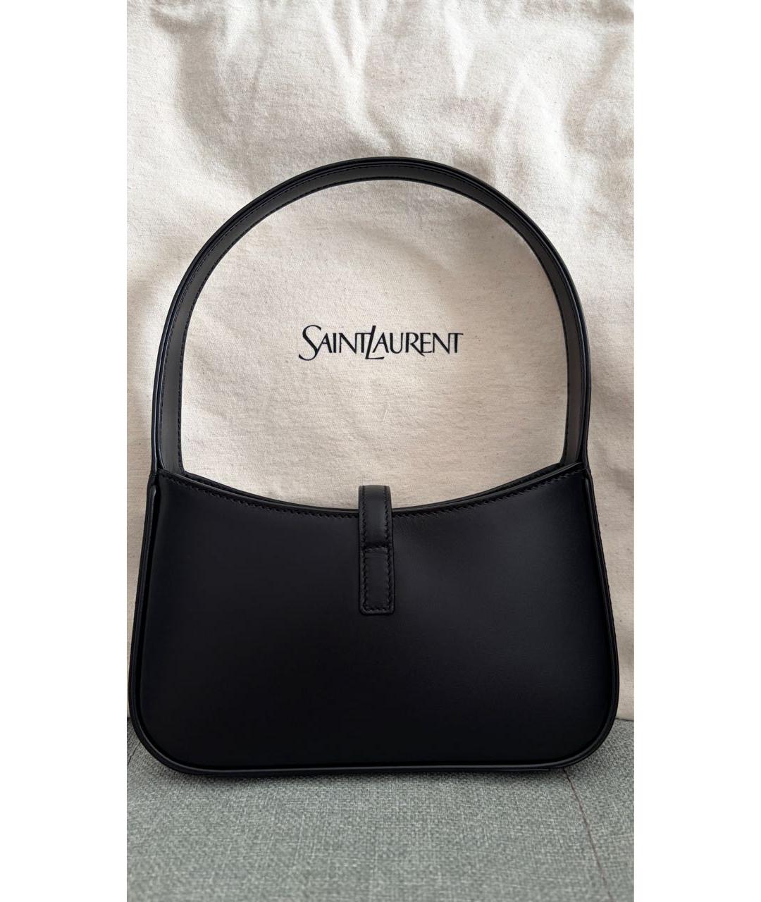 SAINT LAURENT Черная кожаная сумка с короткими ручками, фото 3