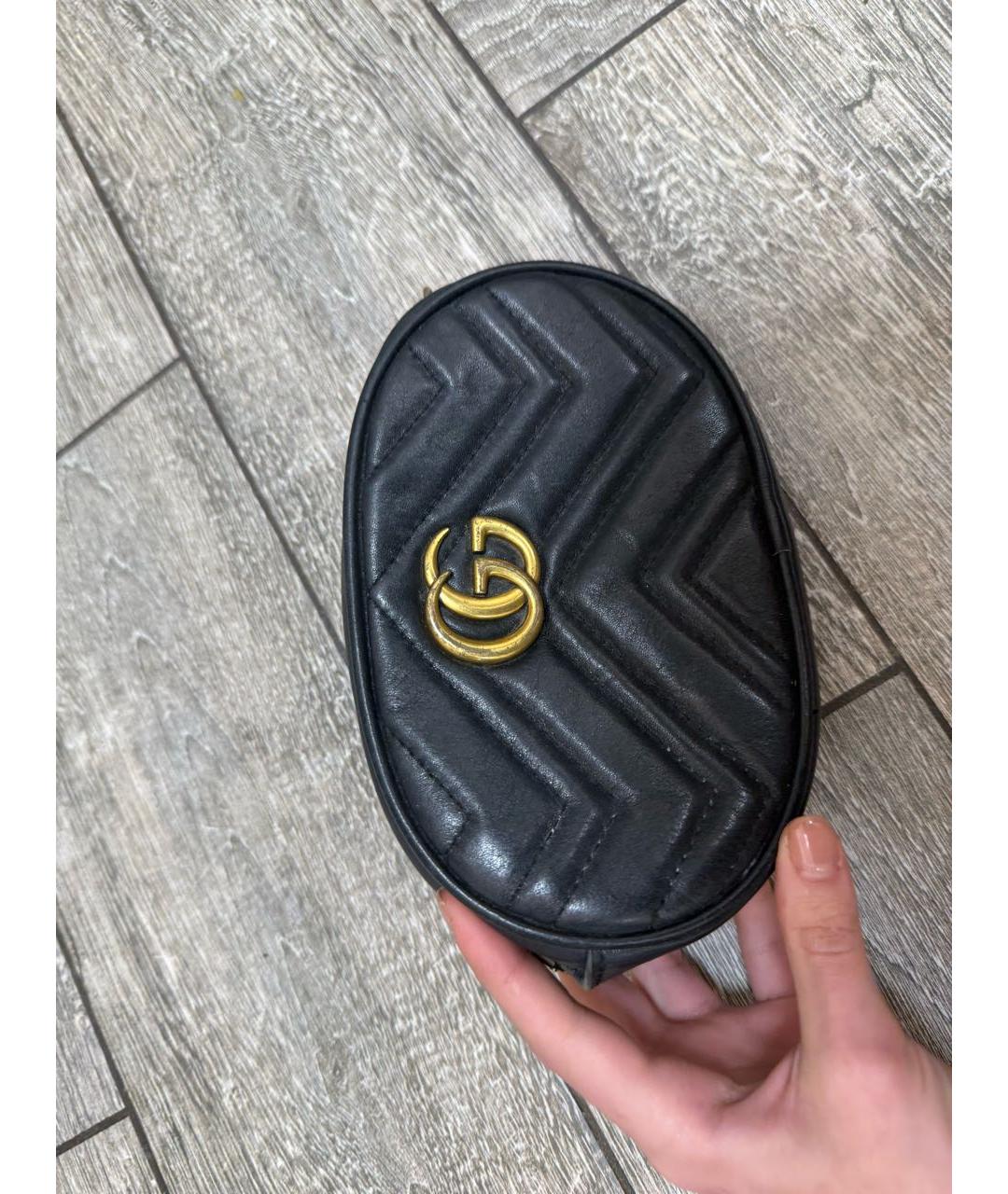 GUCCI Черная кожаная поясная сумка, фото 5