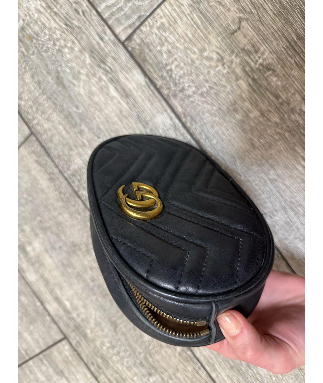GUCCI Черная кожаная поясная сумка, фото 2