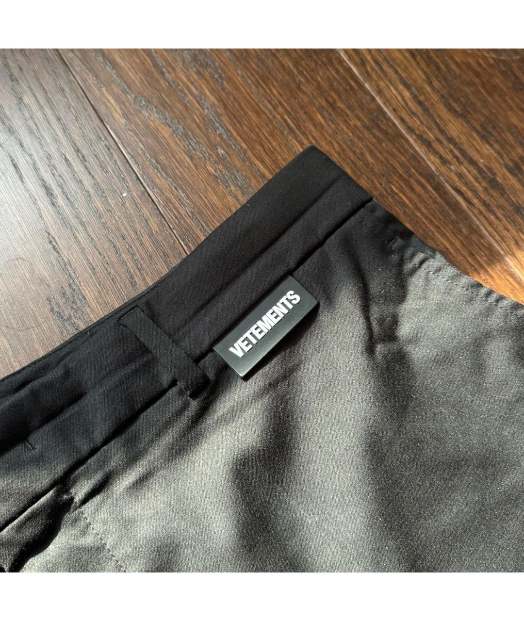 VETEMENTS Черные шерстяные классические брюки, фото 5