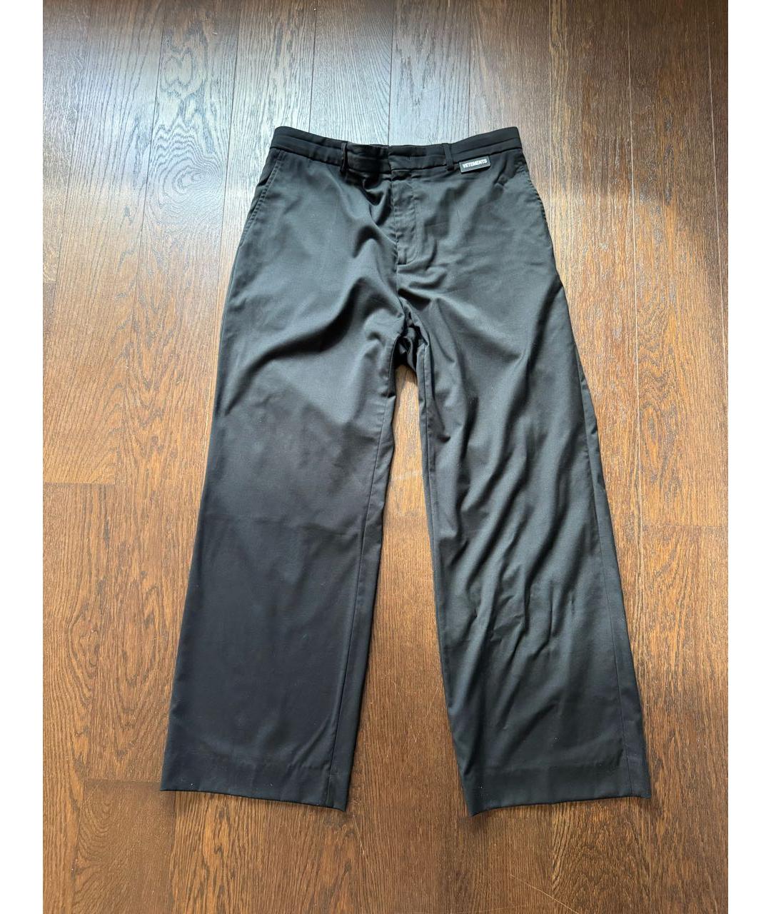 VETEMENTS Черные шерстяные классические брюки, фото 9