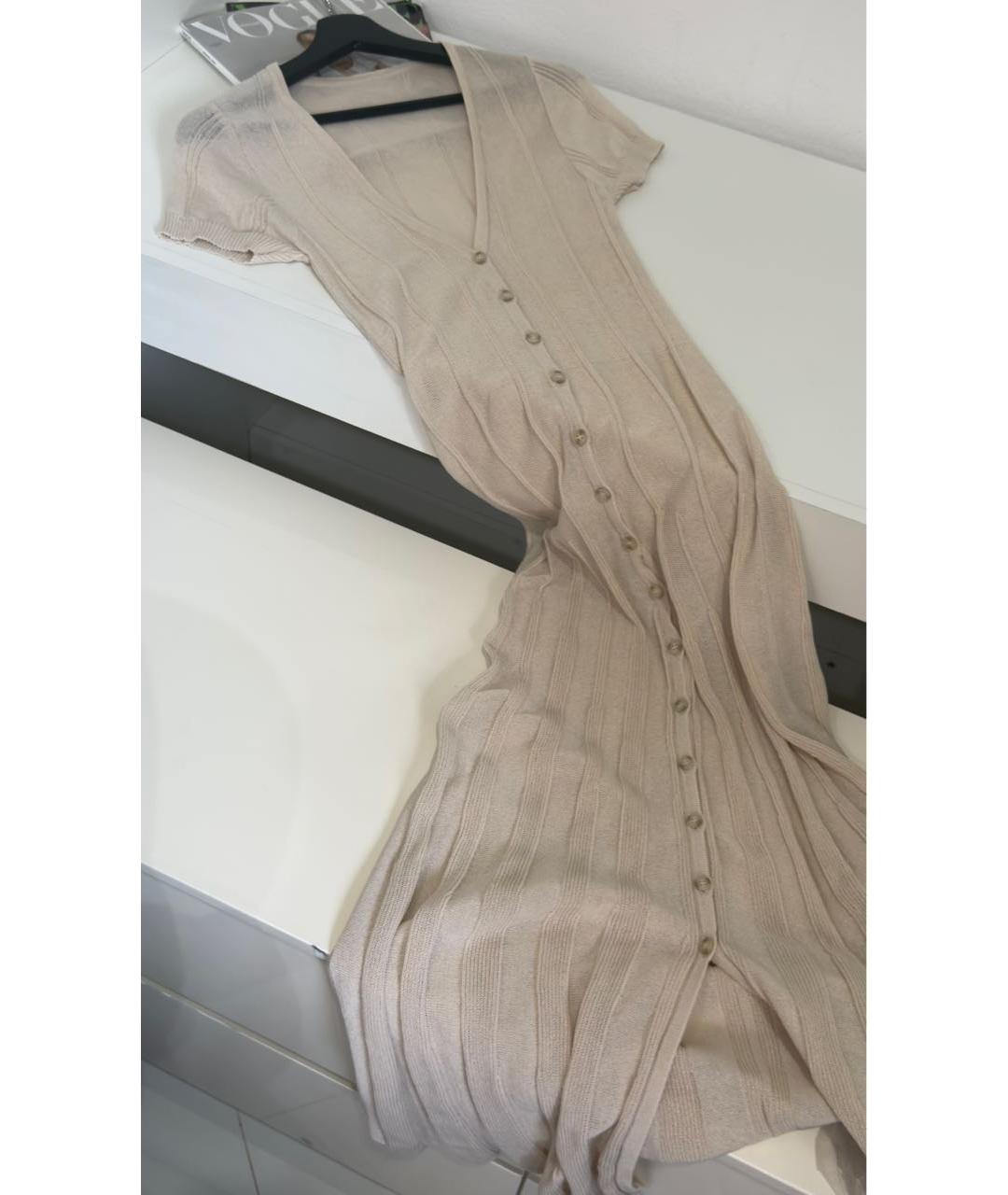 JACQUEMUS Бежевое вискозное повседневное платье, фото 2