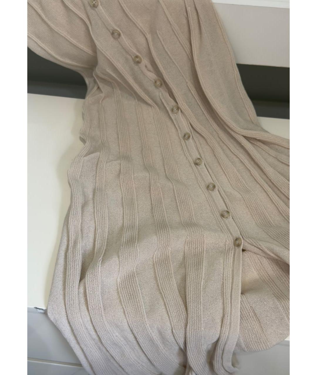JACQUEMUS Бежевое вискозное повседневное платье, фото 3