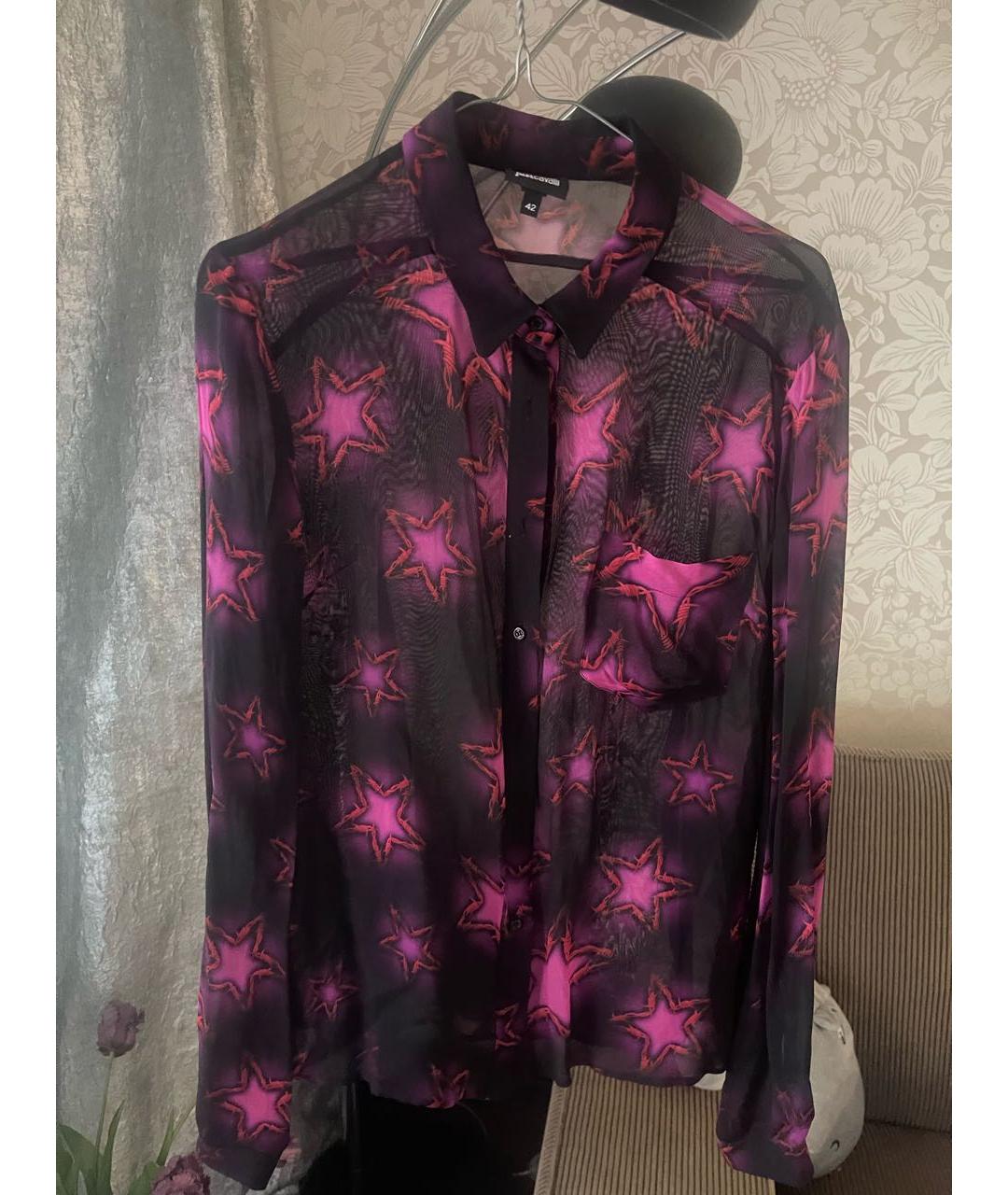 JUST CAVALLI Бордовая вискозная рубашка, фото 8