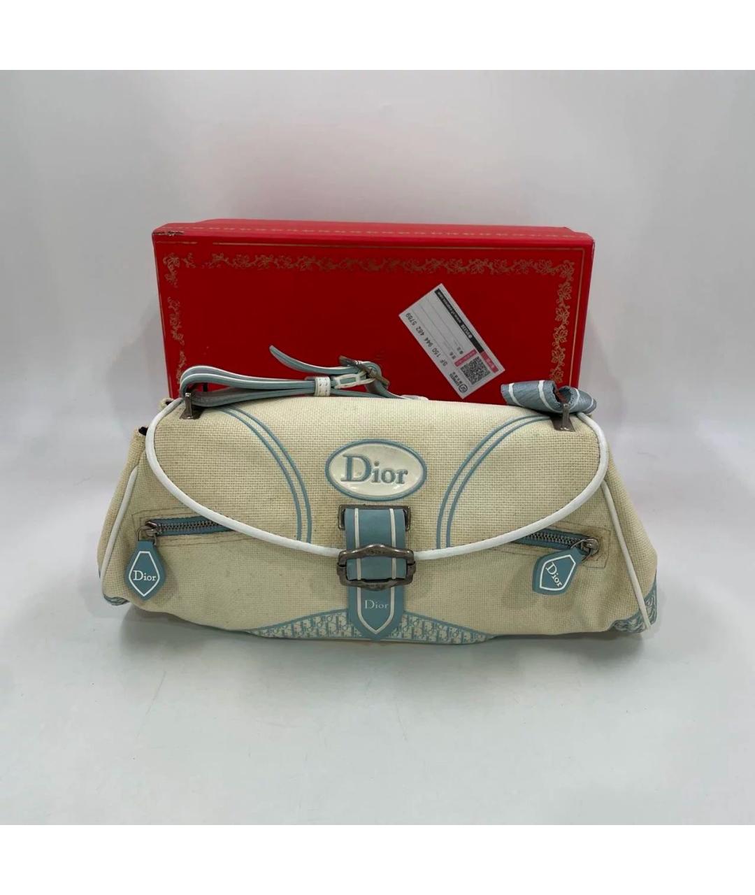 CHRISTIAN DIOR Голубая кожаная сумка через плечо, фото 2