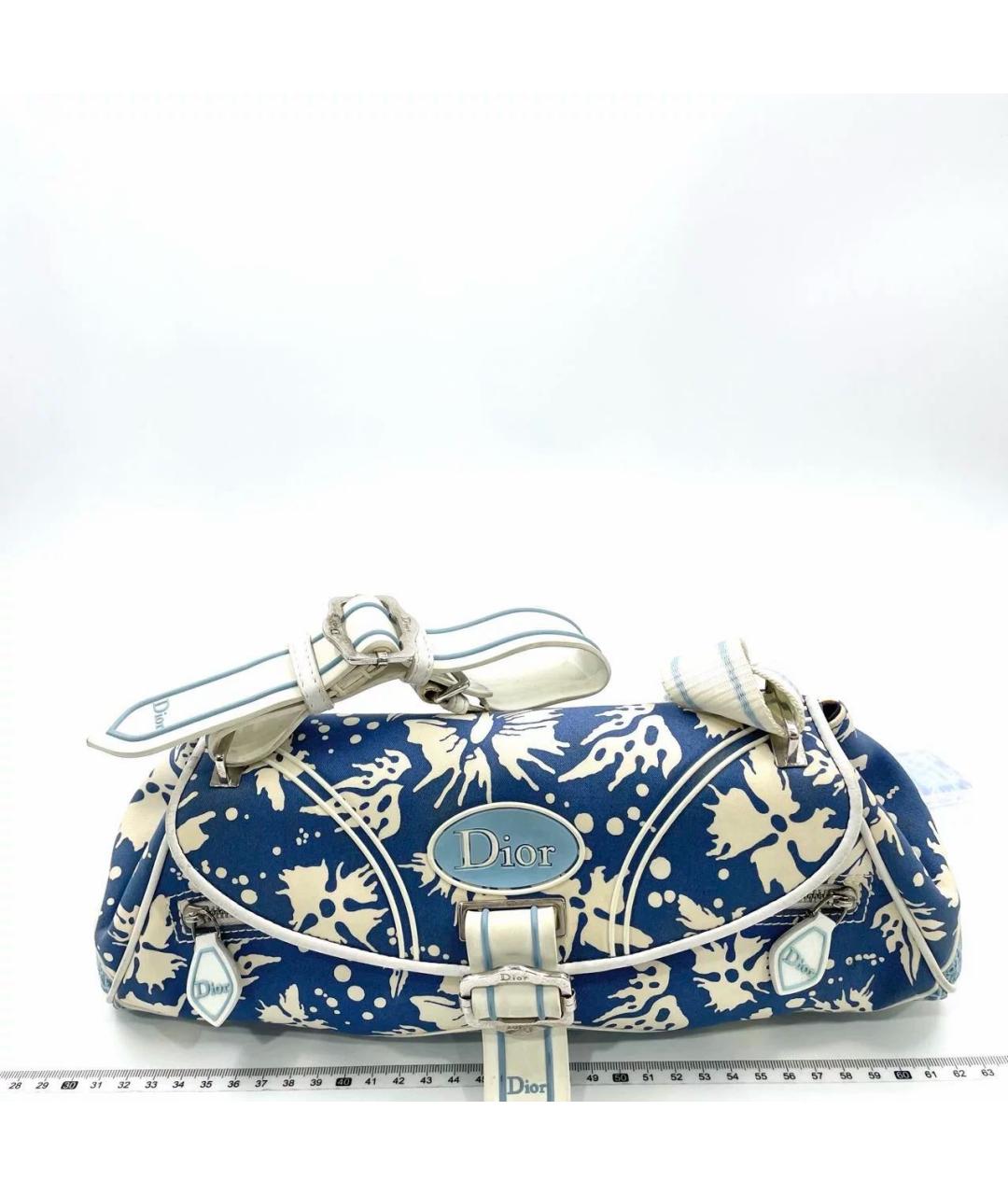 CHRISTIAN DIOR Синяя тканевая сумка через плечо, фото 2