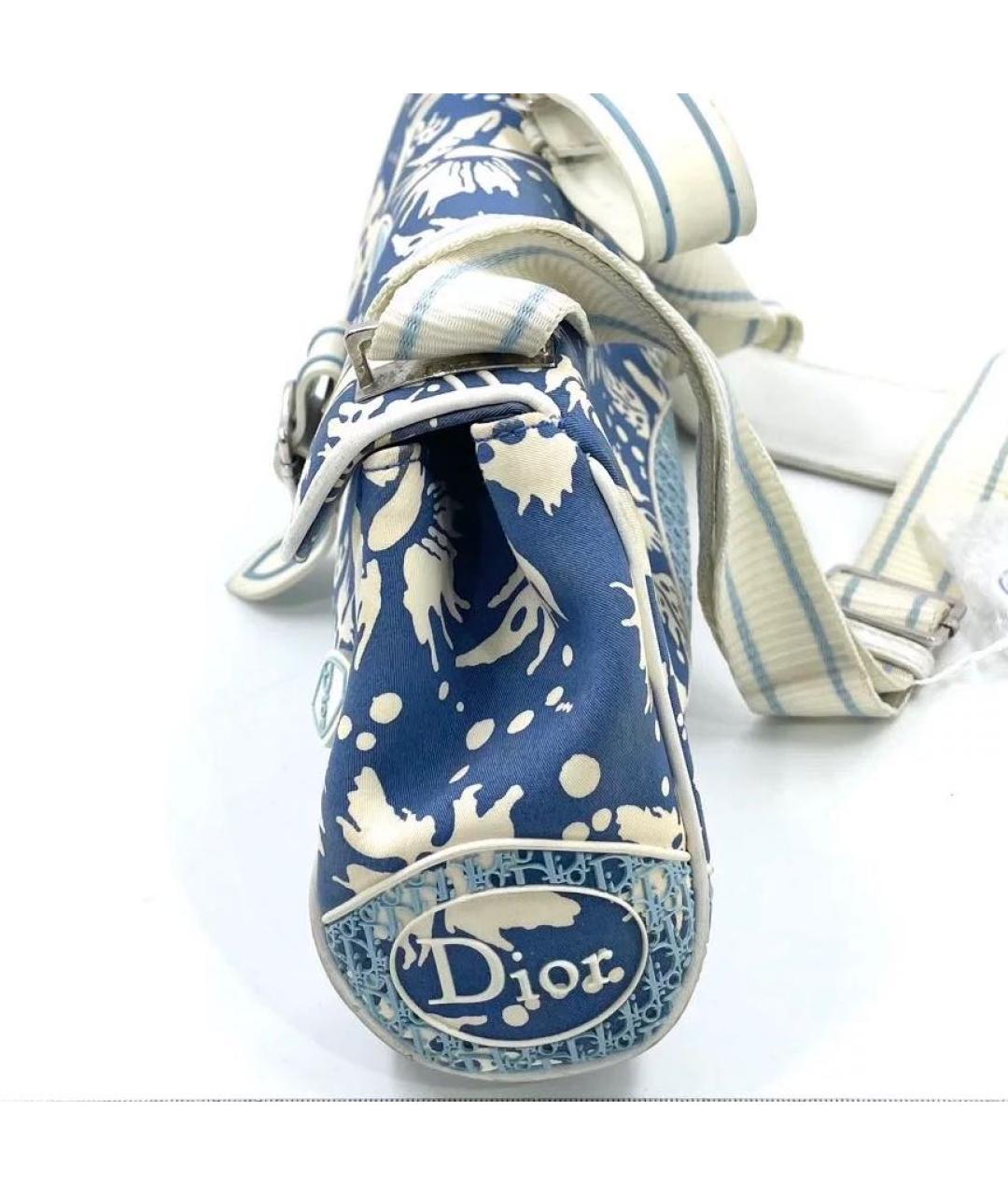 CHRISTIAN DIOR Синяя тканевая сумка через плечо, фото 3