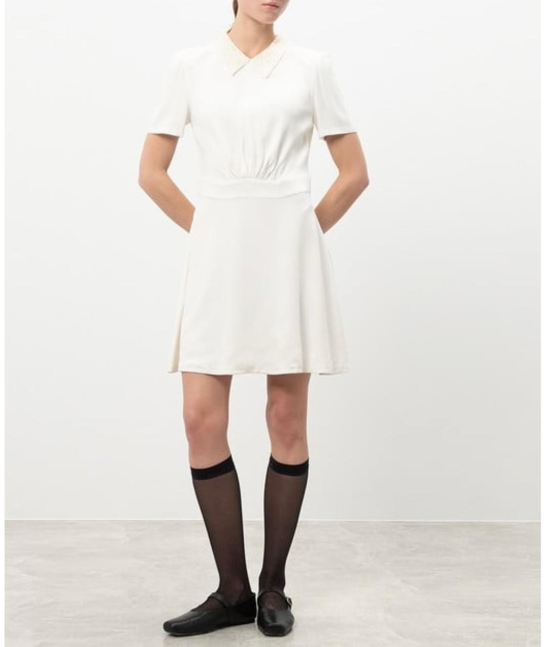 CHRISTIAN DIOR Белое вискозное повседневное платье, фото 3