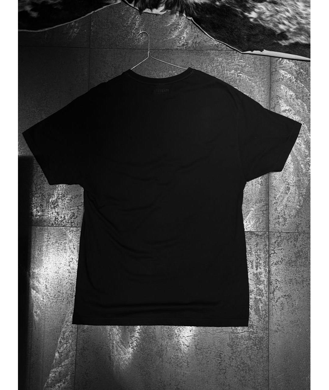 VETEMENTS Черная хлопковая футболка, фото 2