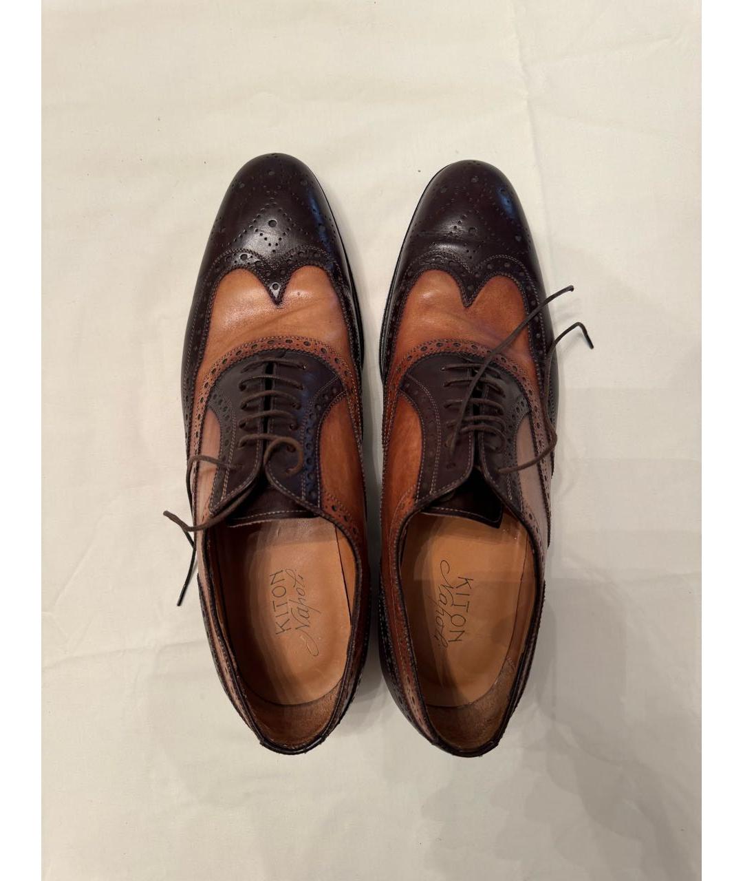 KITON Коричневые кожаные туфли, фото 3