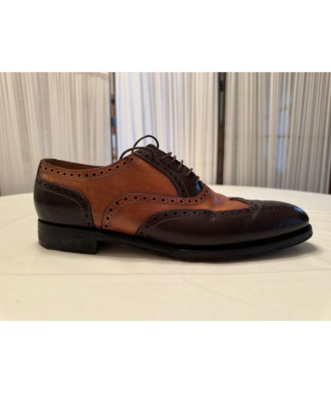 KITON Коричневые кожаные туфли, фото 7