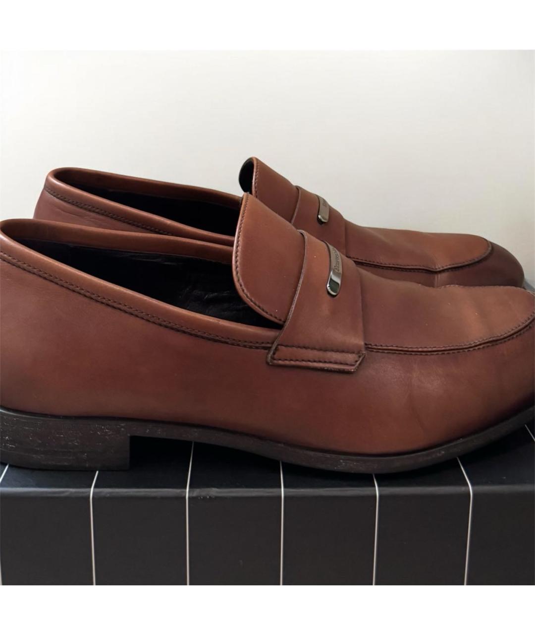 ERMENEGILDO ZEGNA XXX Коричневые кожаные лоферы, фото 2