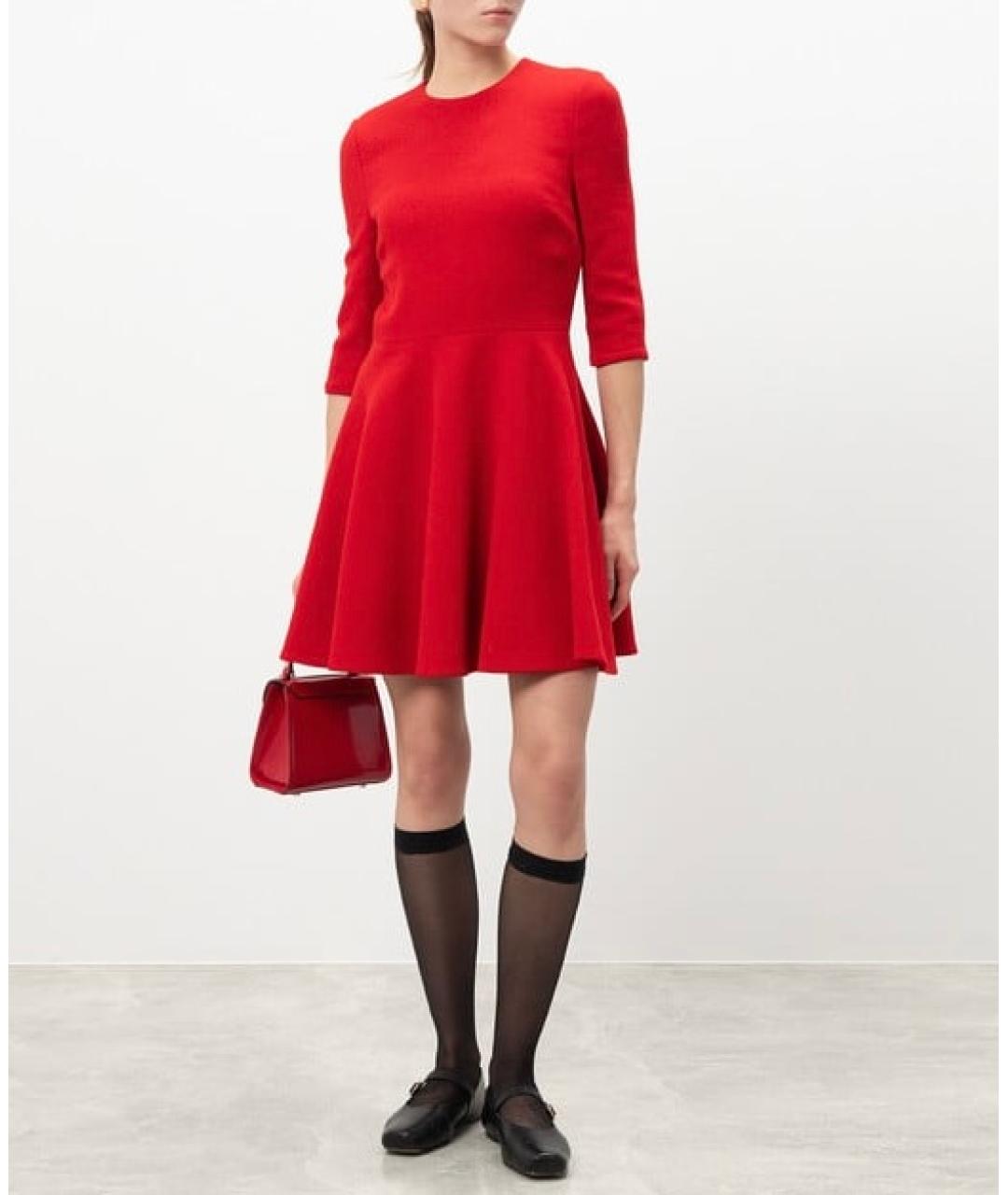 CHRISTIAN DIOR Красное шерстяное повседневное платье, фото 2