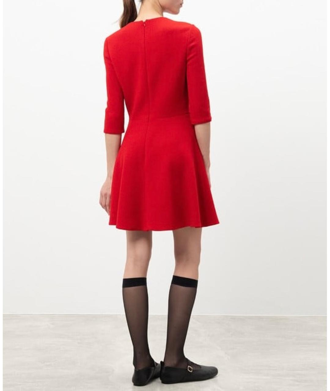 CHRISTIAN DIOR Красное шерстяное повседневное платье, фото 4