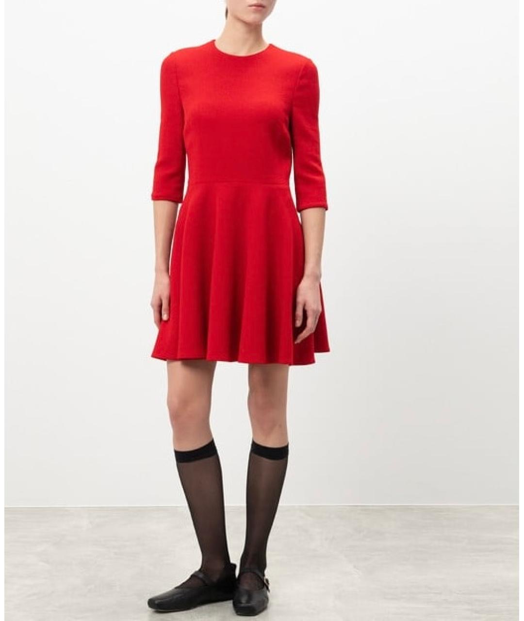 CHRISTIAN DIOR Красное шерстяное повседневное платье, фото 3