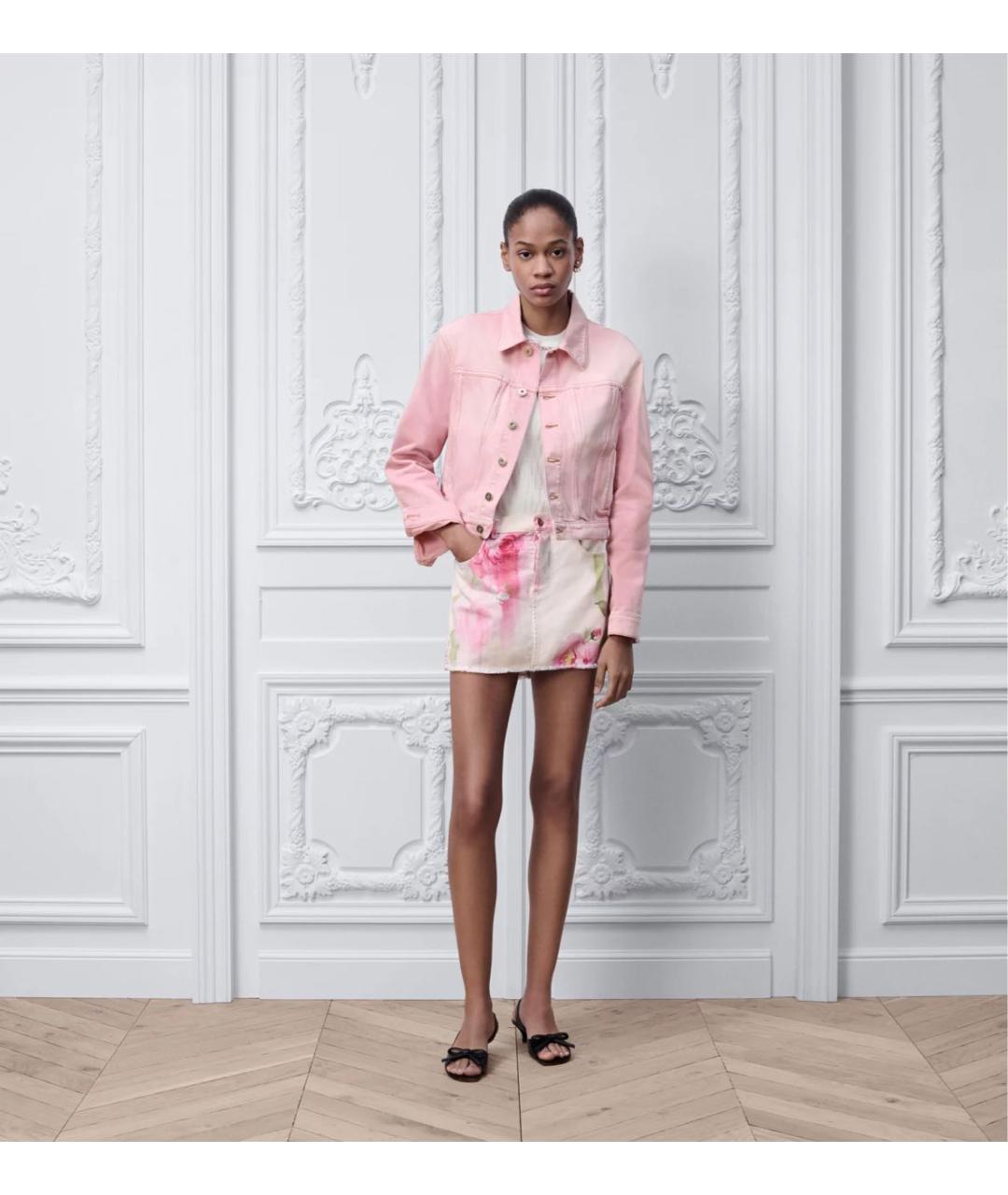 CHRISTIAN DIOR Розовый деним костюм с юбками, фото 3
