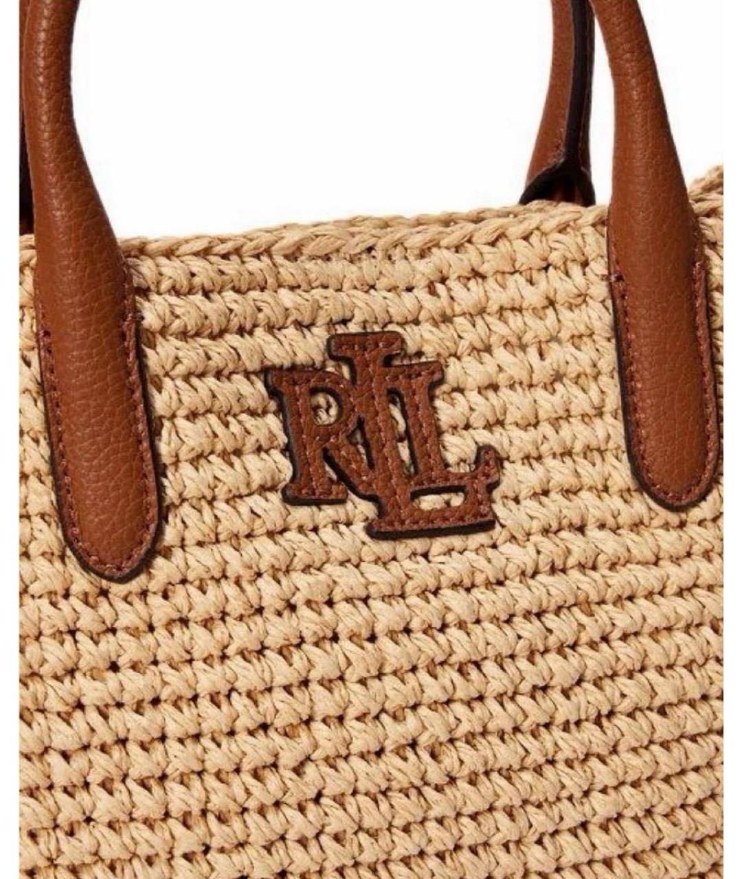 POLO RALPH LAUREN Бежевая плетеная сумка через плечо, фото 4
