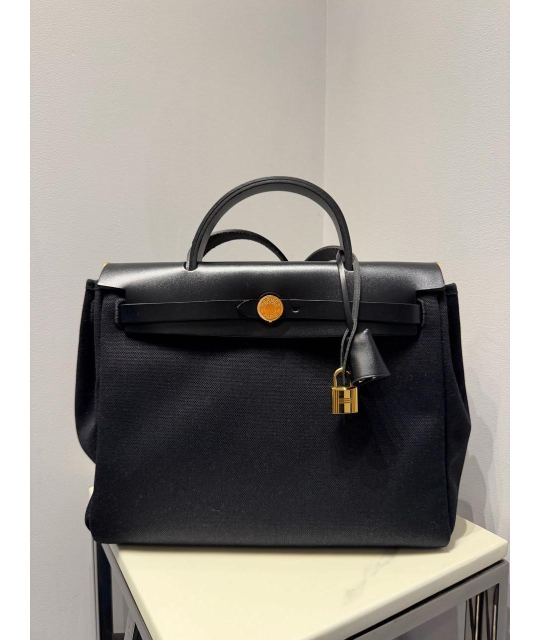 HERMES Черная тканевая сумка через плечо, фото 6
