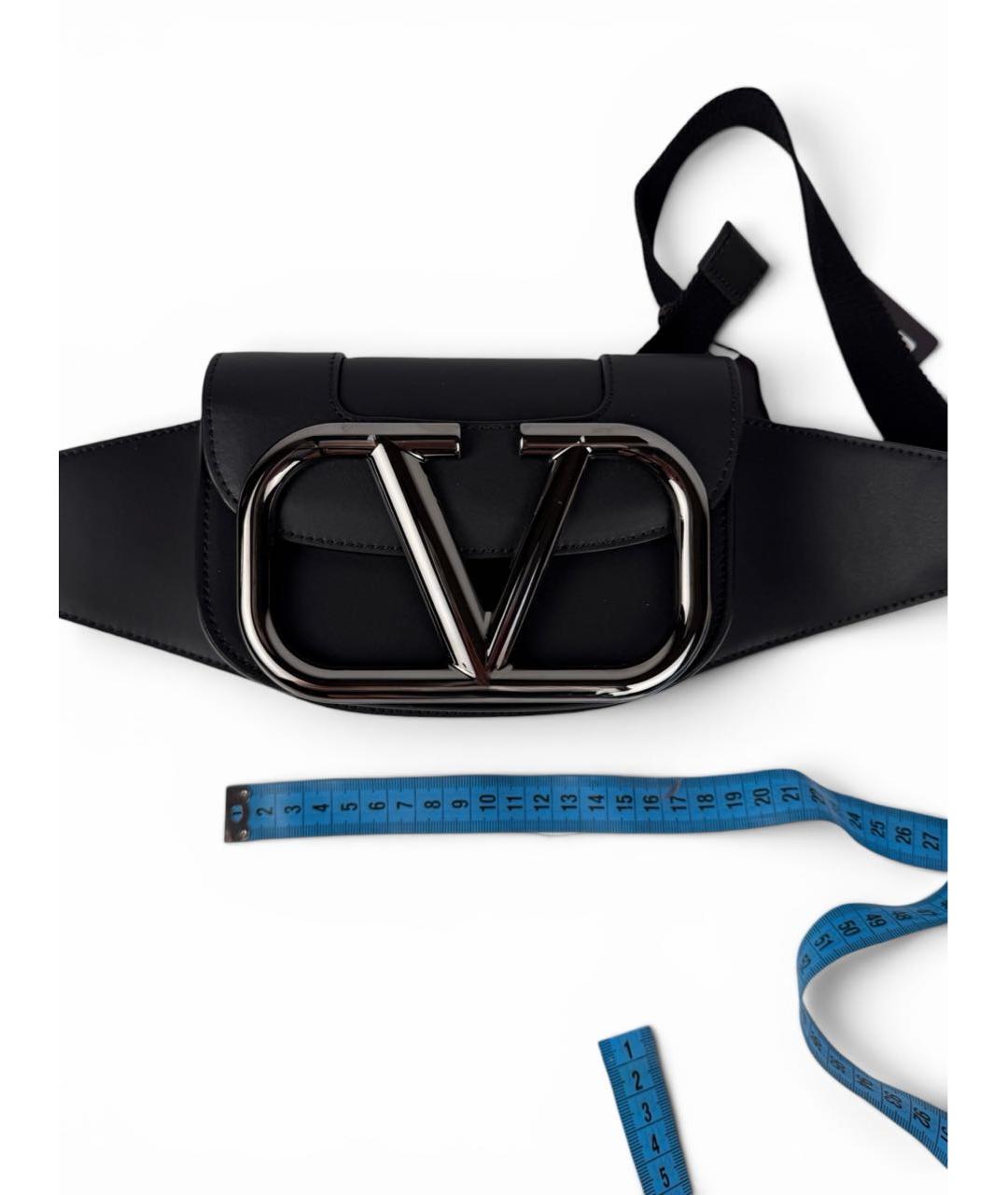 VALENTINO Черная кожаная барсетка, фото 6