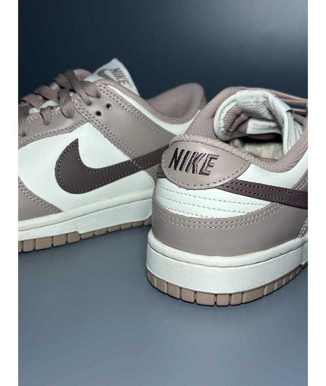 NIKE Бежевые кожаные кроссовки, фото 6
