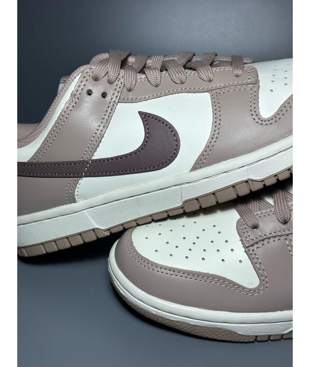 NIKE Бежевые кожаные кроссовки, фото 7