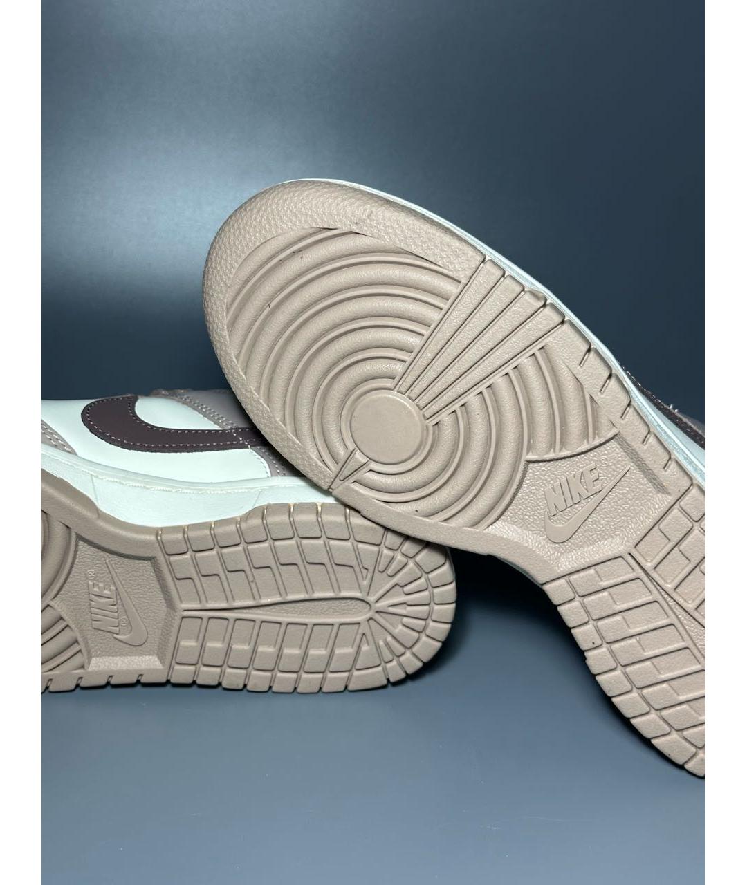 NIKE Бежевые кожаные кроссовки, фото 8